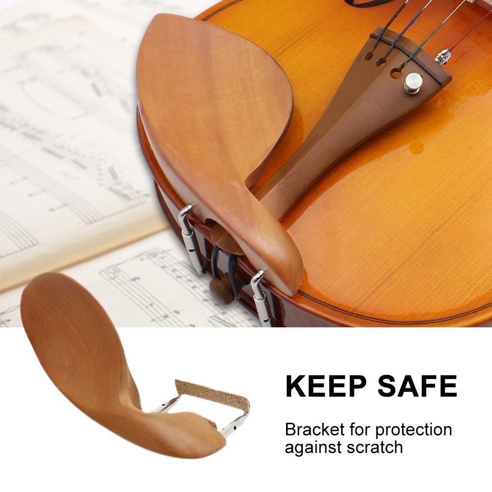 Alomejor Violin Chinrest Wooden Violin Chin Rest Bracket With Screws For 3/4 4/4 Violin Piano Accessories