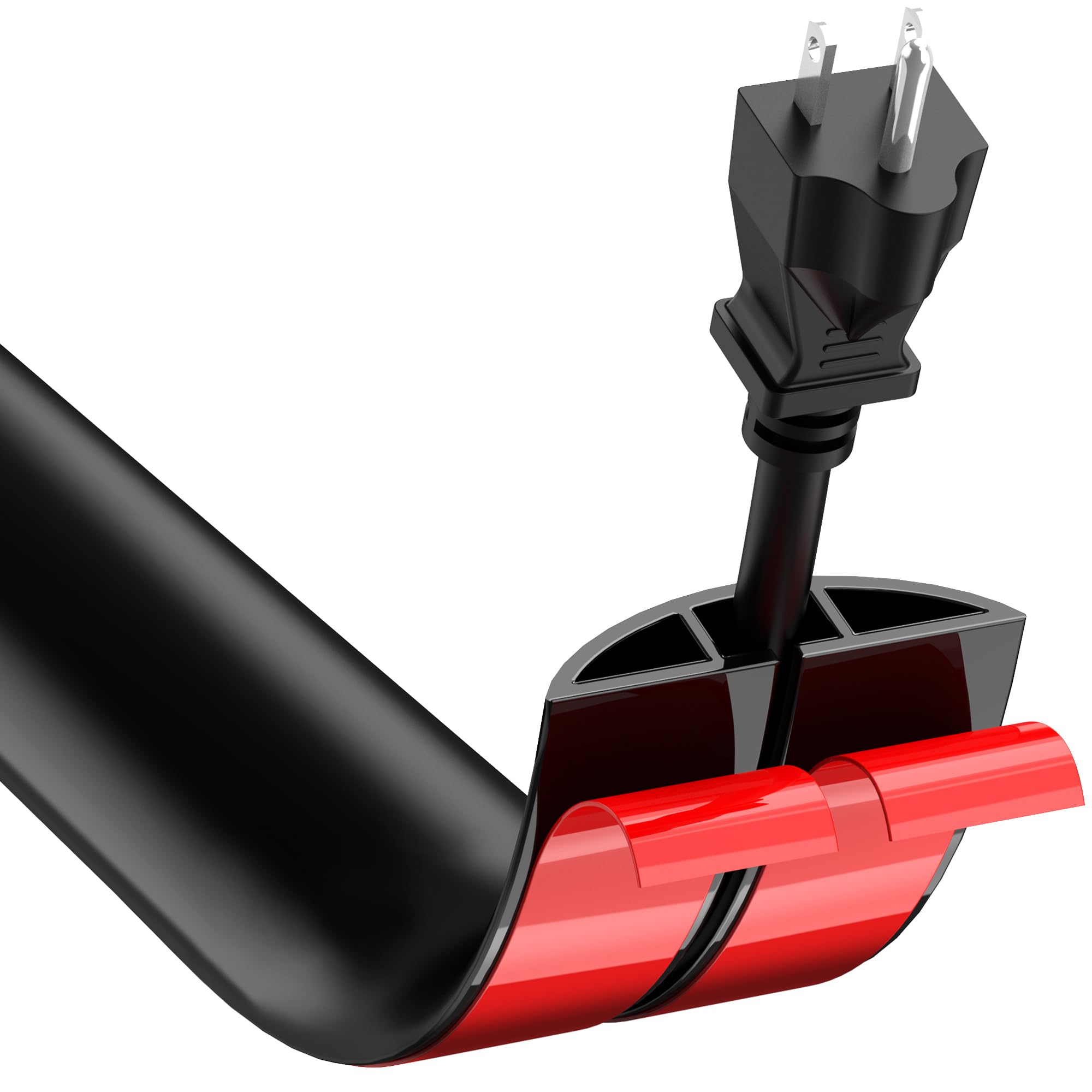 Crocsee 6Ft Self Adhesive Floor Cord Cover For Wires, Low Profile Cord Hider Cable Management, Trimmable Pvc Cord Protector   Co