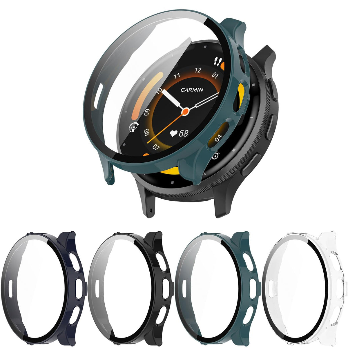 [4 Pack] Case With Tempered Glass Screen Protector Compatible With Garmin Venu 3 (45Mm), Ultra Thin Bumper Full Coverage Protect