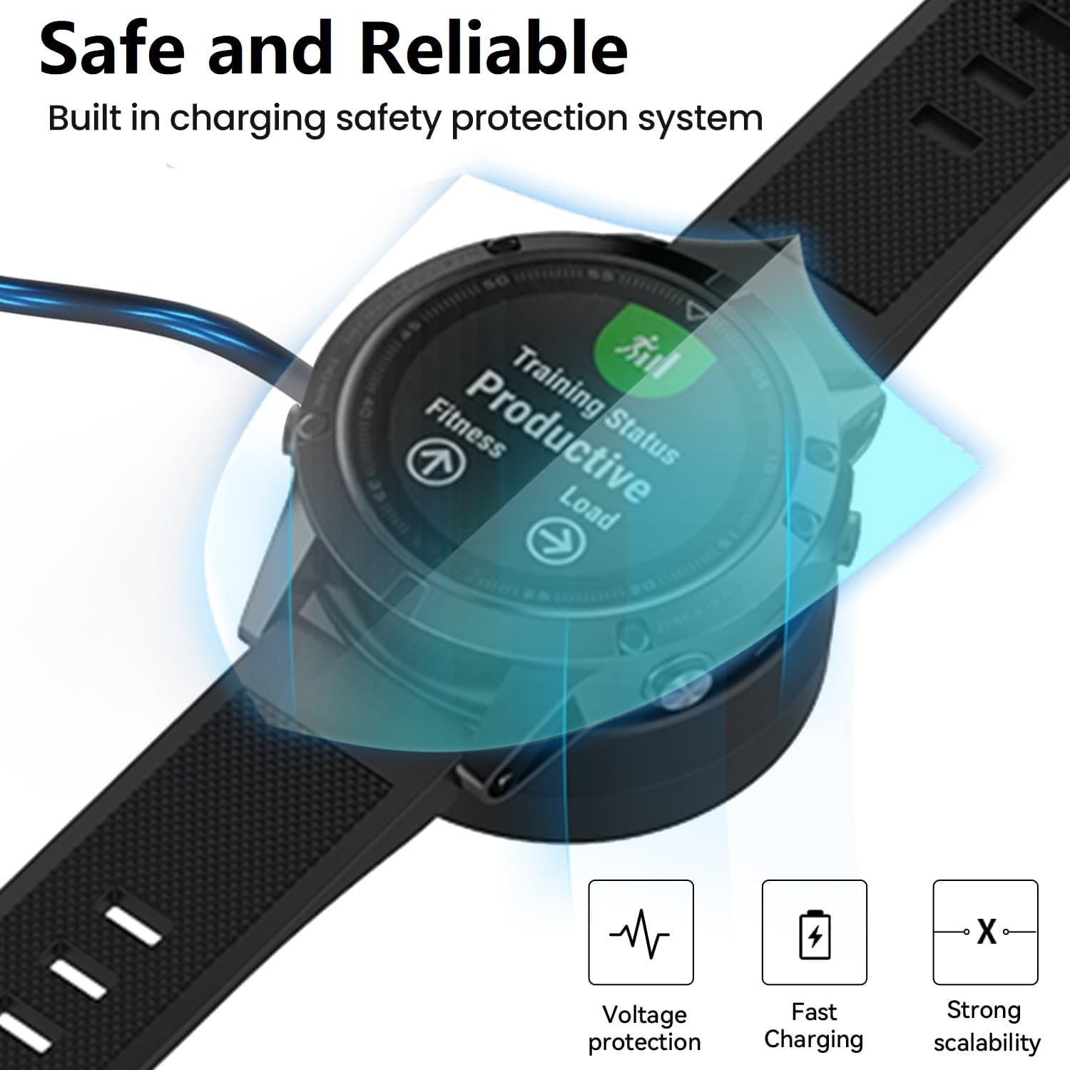 Charger Compatible With Garmin Fenix 5/5S/5X, Fenix 6/6S/6X, Fenix 7/7S/7X Charger Charging Stand, Charging Dock Station Cradle
