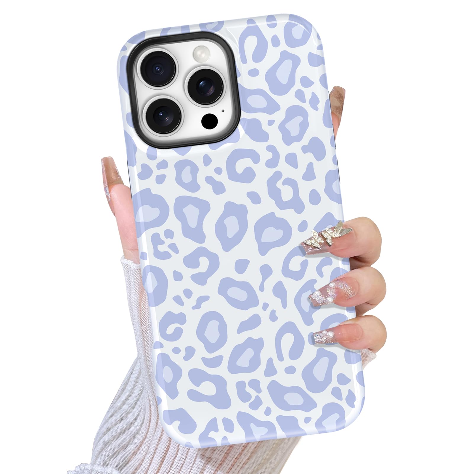 TEAUGHT Compatible with iPhone 16 Pro Max Case Support for MagSafe Cute Pattern Leopard Cheetah Print Camera Protection Cover fo