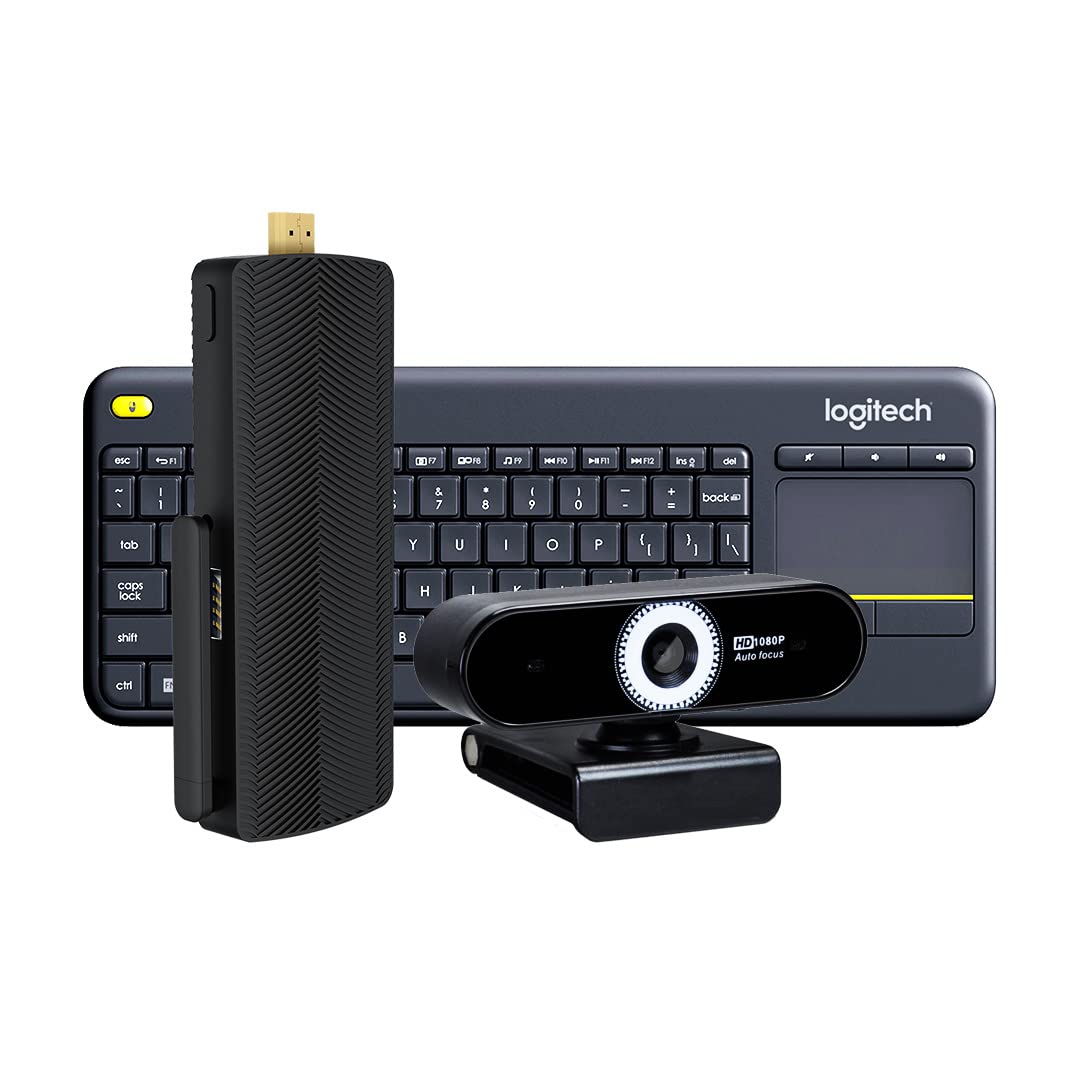 Azulle Access4 Pro Zoom Mini Pc Stick 4Gb/64Gb With Keyboard & Webcam   Business & Home Video Powerful Portable Computer With Et