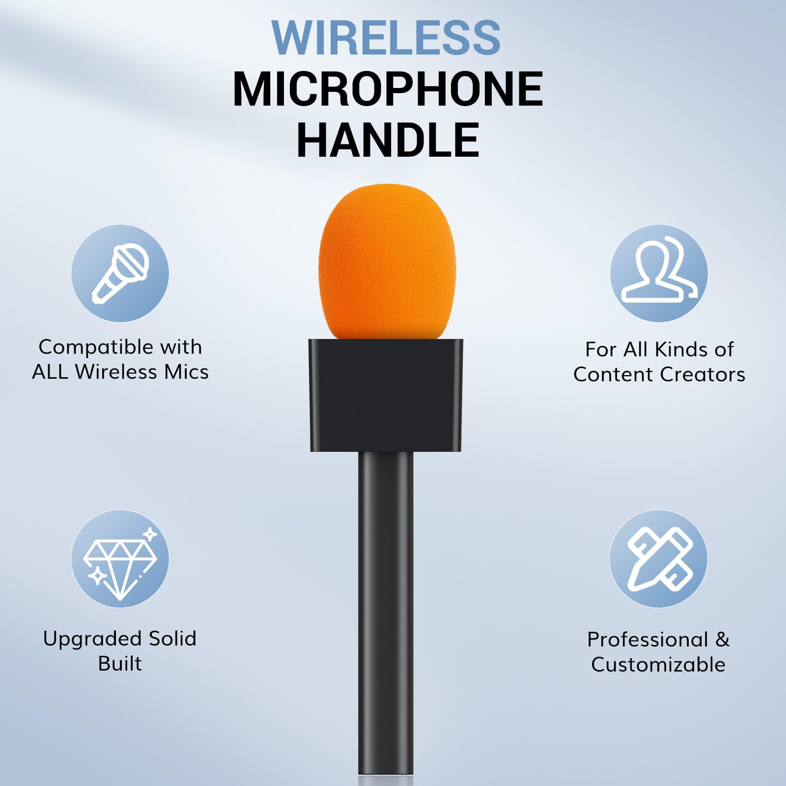 Rode Mic Handle Color Tonor Mic Handle For Dji Rode Microphone, Handheld Mic Stand For Wirel ...