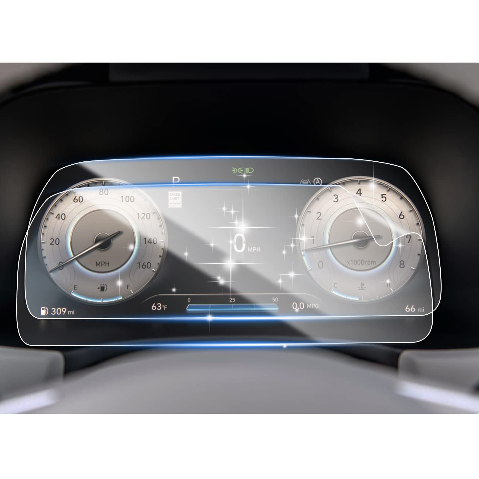 Shaohao 2024 2025 Palisade Screen Protector For 2023 2024 2025 Hyundai Palisade 12.3 Inch Digital Instrument Cluster Cover Hd Clear Dashboard Screen Protective Film For Palisade 2024 2025 Accessories