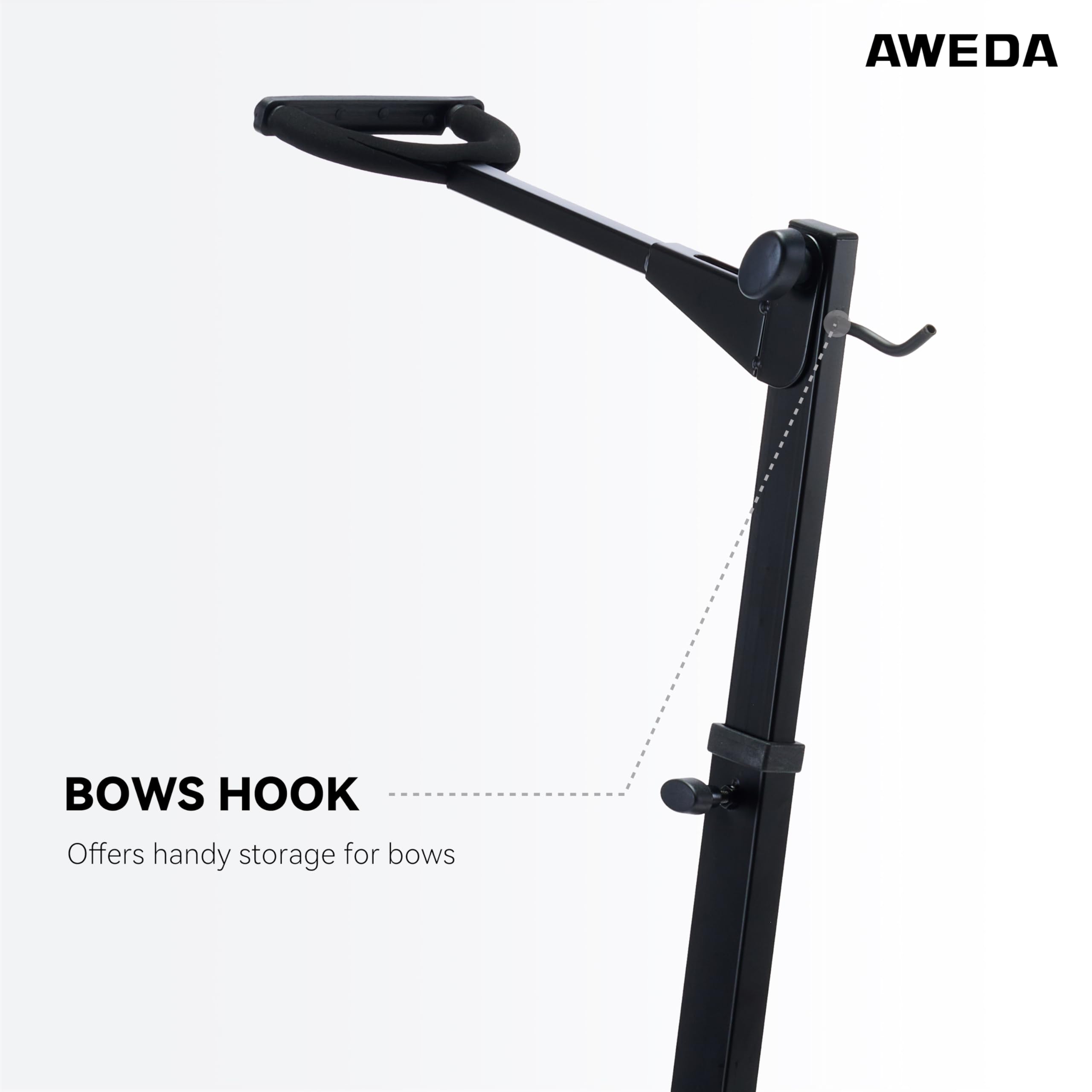Aweda Acoustic Double Bass Stand Adjustable Neck And Support Arms Portable Cross-Bar Structure