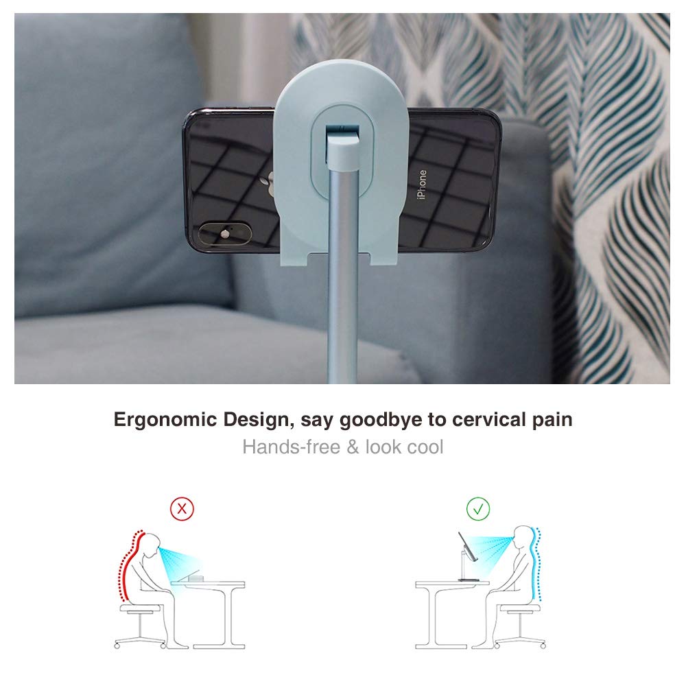 Bright Stone Phone Stand For Desk, Adjustable Cell Phone Holder For Desk, Compatible With 4'' 12.9'' Phones/Tablet/Iphone/Ipad/S