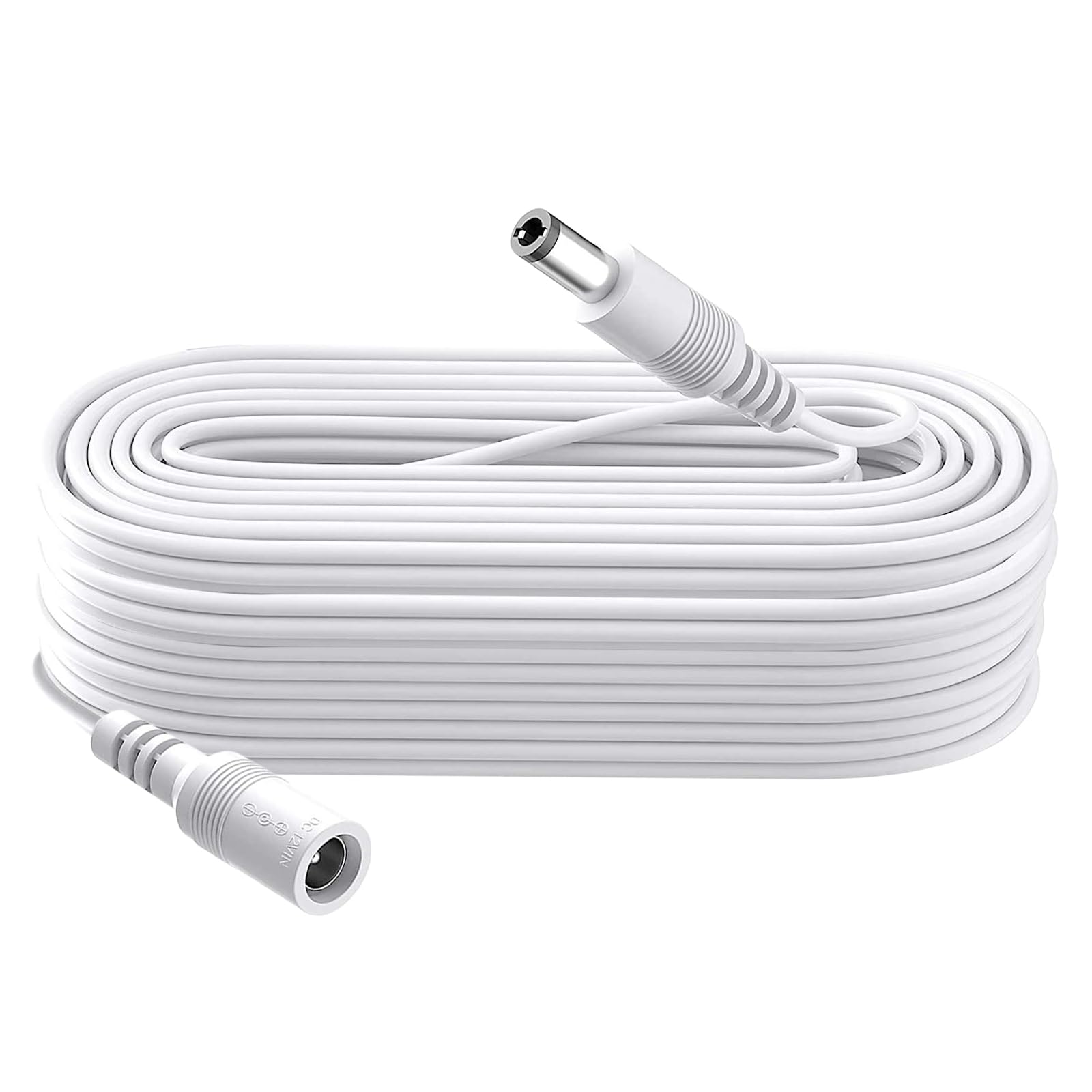 Security 01 26Ft 8M Dc 12V Power Extension Cable For Cctv Security Camera Dvr Standalone, Dc Extension Cord 5.5Mm X 2.1Mm,White