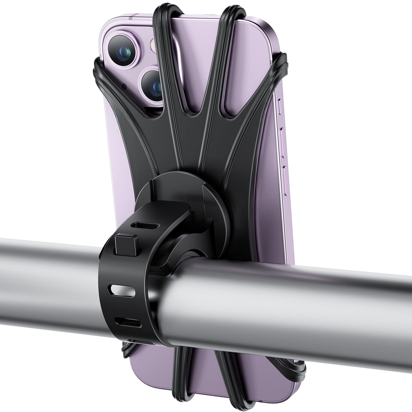 Vup Bike Phone Mount, Universal Bike Cell Phone Holder, 360? Rotatable, Silicone Bicycle Phone Mount Compatible With Iphone 14/1