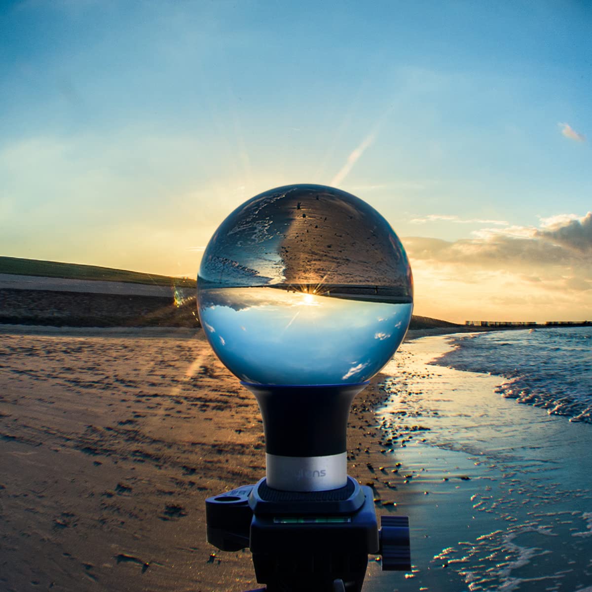 Omylens Lens Ball With Mount, K9 Crystal Ball (80Mm) + Suction Mount Cup + Flat Base (1/4'' 20 General Internal Thread) + Silk B