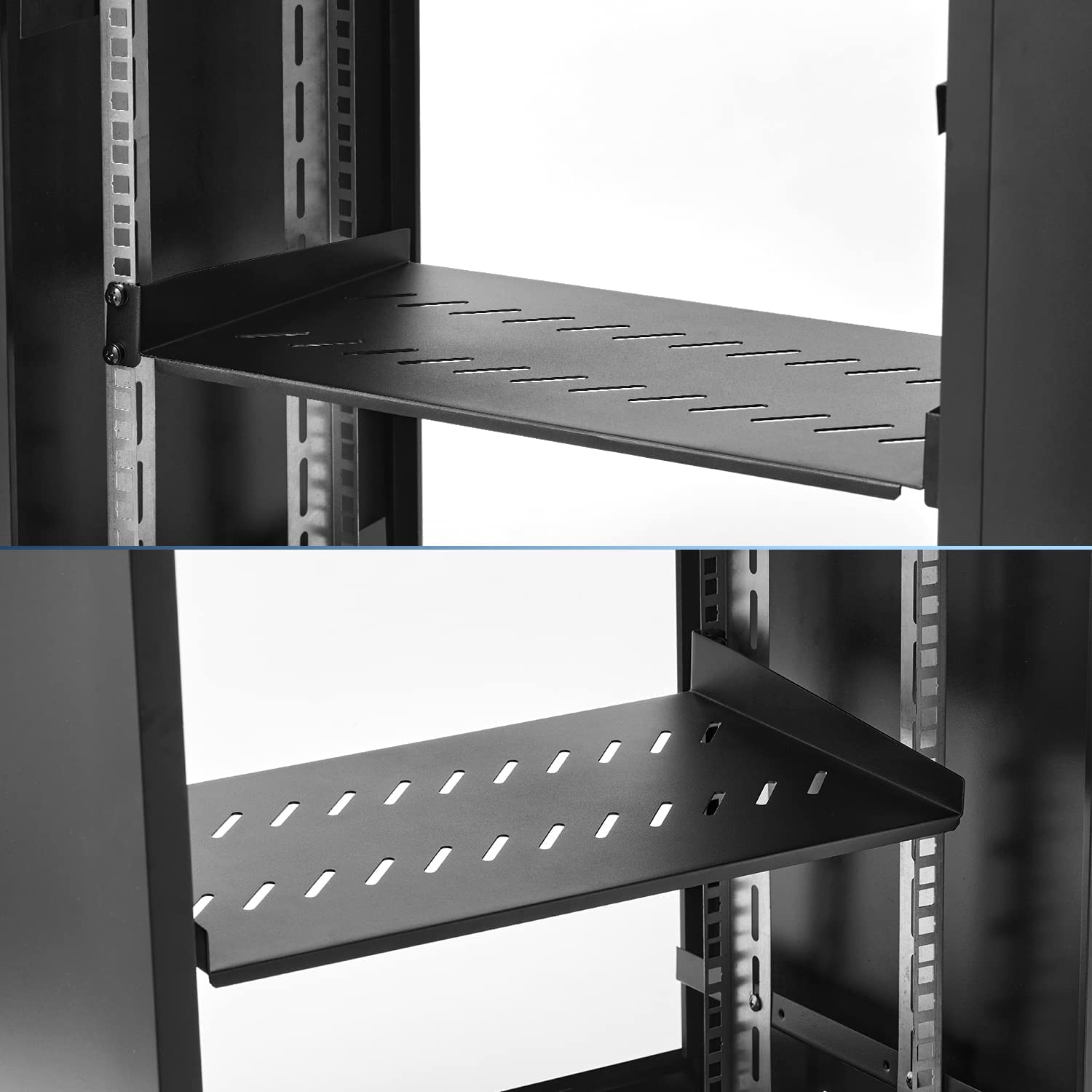 Braveyczc 1U Server Rack Shelf Rack Mount Tray 10'' Deep For 19'' Network Cabinet And Equipment Rack Universal Vented Rackmount