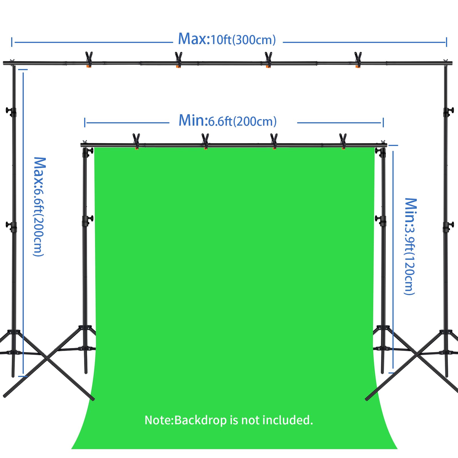 New Upgrade Maxztill Backdrop Stand 6.6X10Ft(2X3M) Adjustable Photo Studio Backdrop Stand Support Kit Background Stand With 4 Ba
