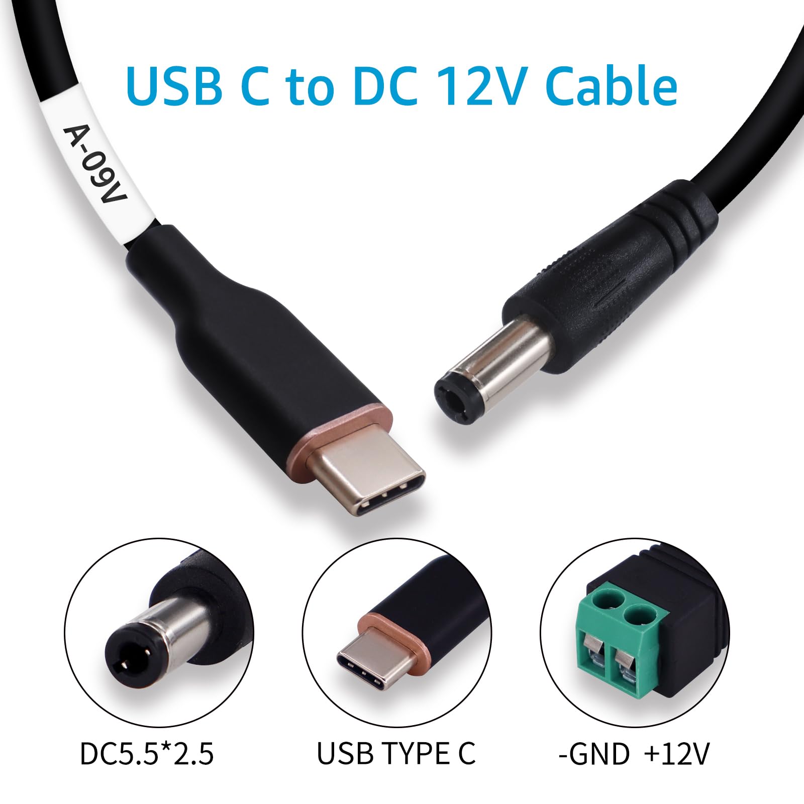 Dsd Tech Magicconn Sh-Cp09A Usb Type C Pd To Dc Power Cable(55X25)-9V
