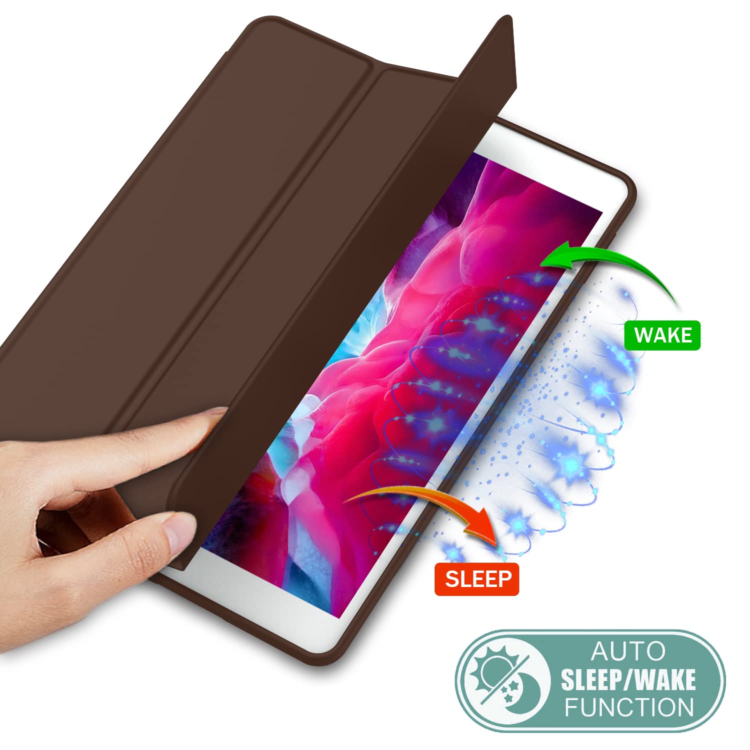 Imieet Ipad 9.7 Case (2018/2017 Model, 6Th/5Th Generation), Smart Cover With Pencil Holder And Soft Baby Skin Silicone Back And Full Body Protection, Auto Wake/Sleep Cover (Chocolate)