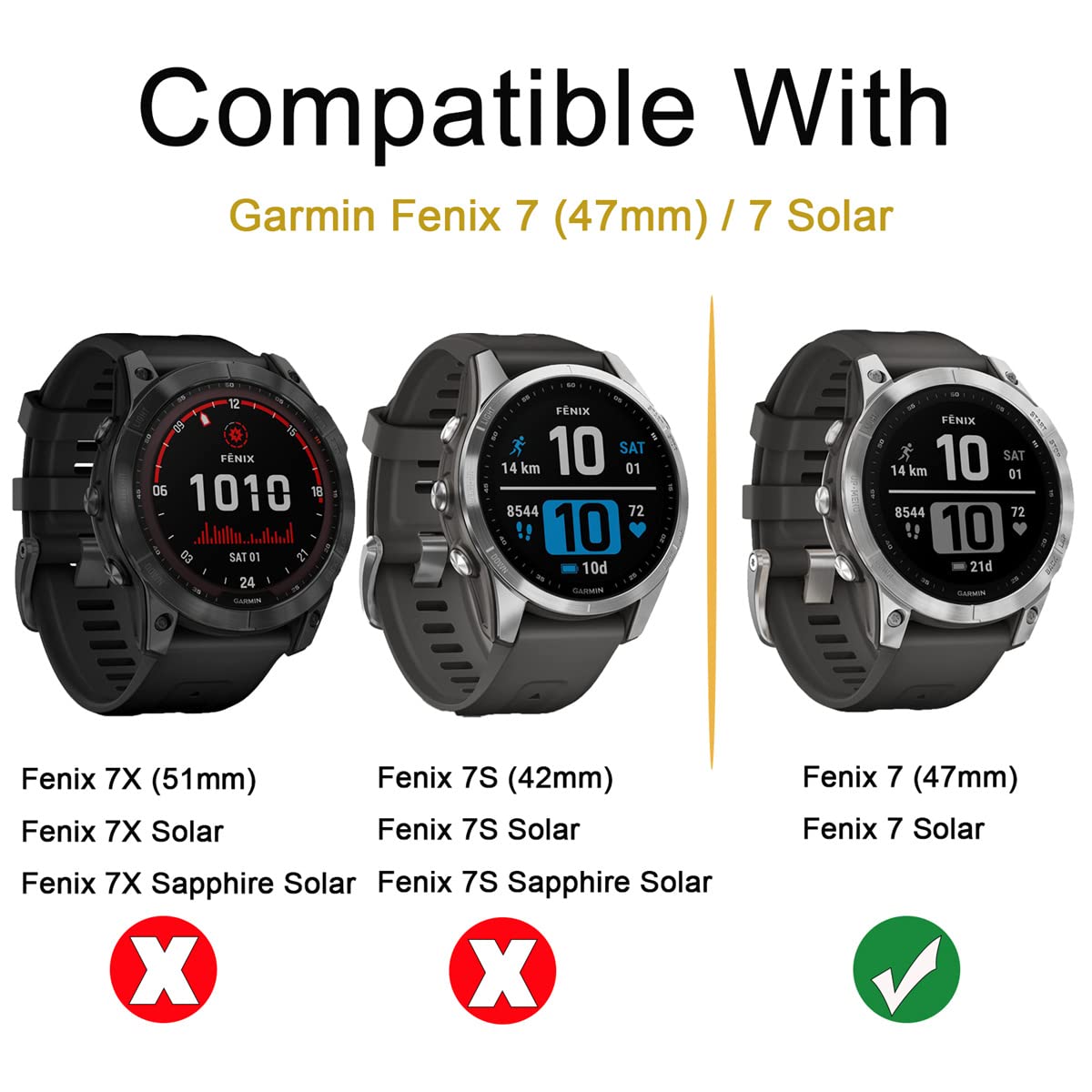 Suoman 4 Pack Screen Protector Tempered Glass For Garmin Fenix 7 47Mm,For Garmin Fenix 7/7 Solar/Fenix 7 Sapphire Solar 47Mm Scr