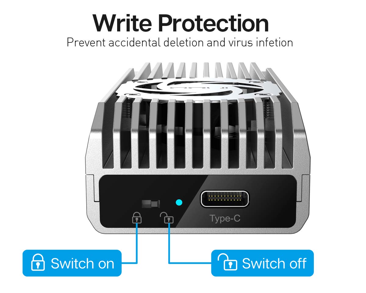 Ineo M.2 Nvme Ssd Enclosure Built In Cooling Fan [C2598 Nvme Series] (10Gbps)