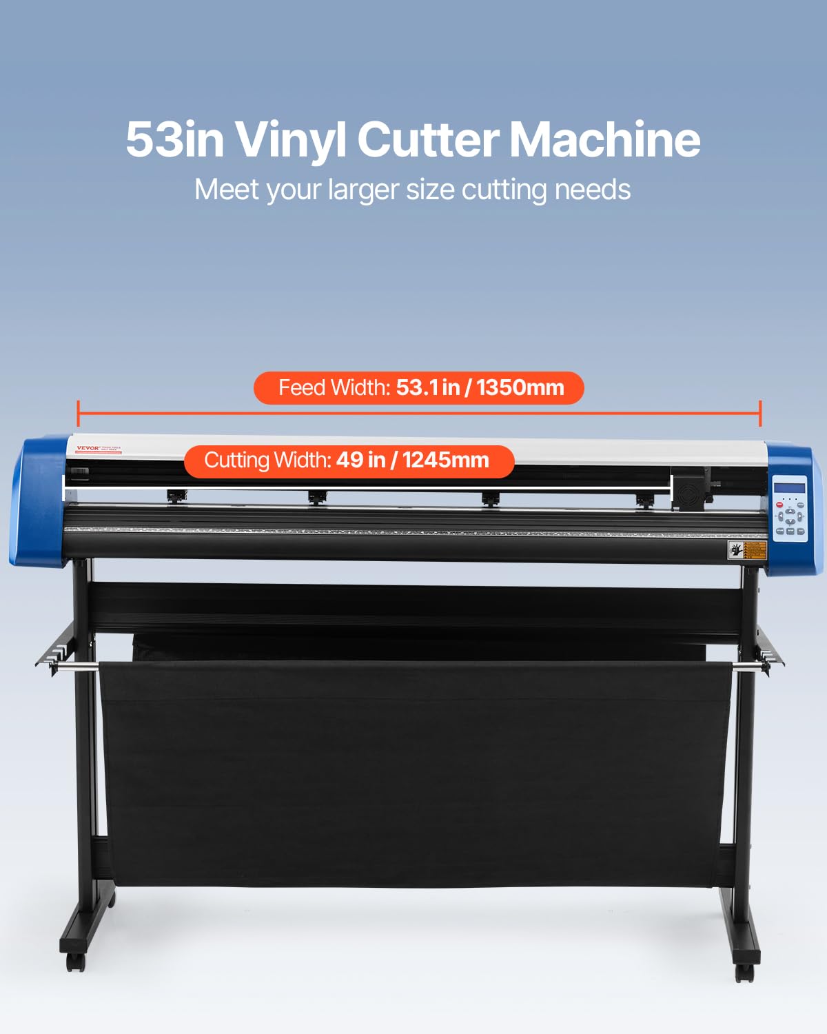 Vevor Vinyl Cutter 53 Inch Vinyl Cutter Machine Semi-Automatic Diy Vinyl Printer Cutter Machine Manual Positioning Sign Cutting