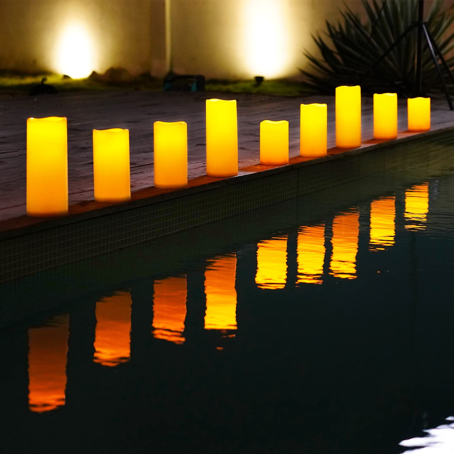 Homemory 4''X6'' Large Solar Candles Outdoor Waterproof, Dusk To Dawn, Solar Powered Flameless Candles For Outdoor, Lanterns, Se