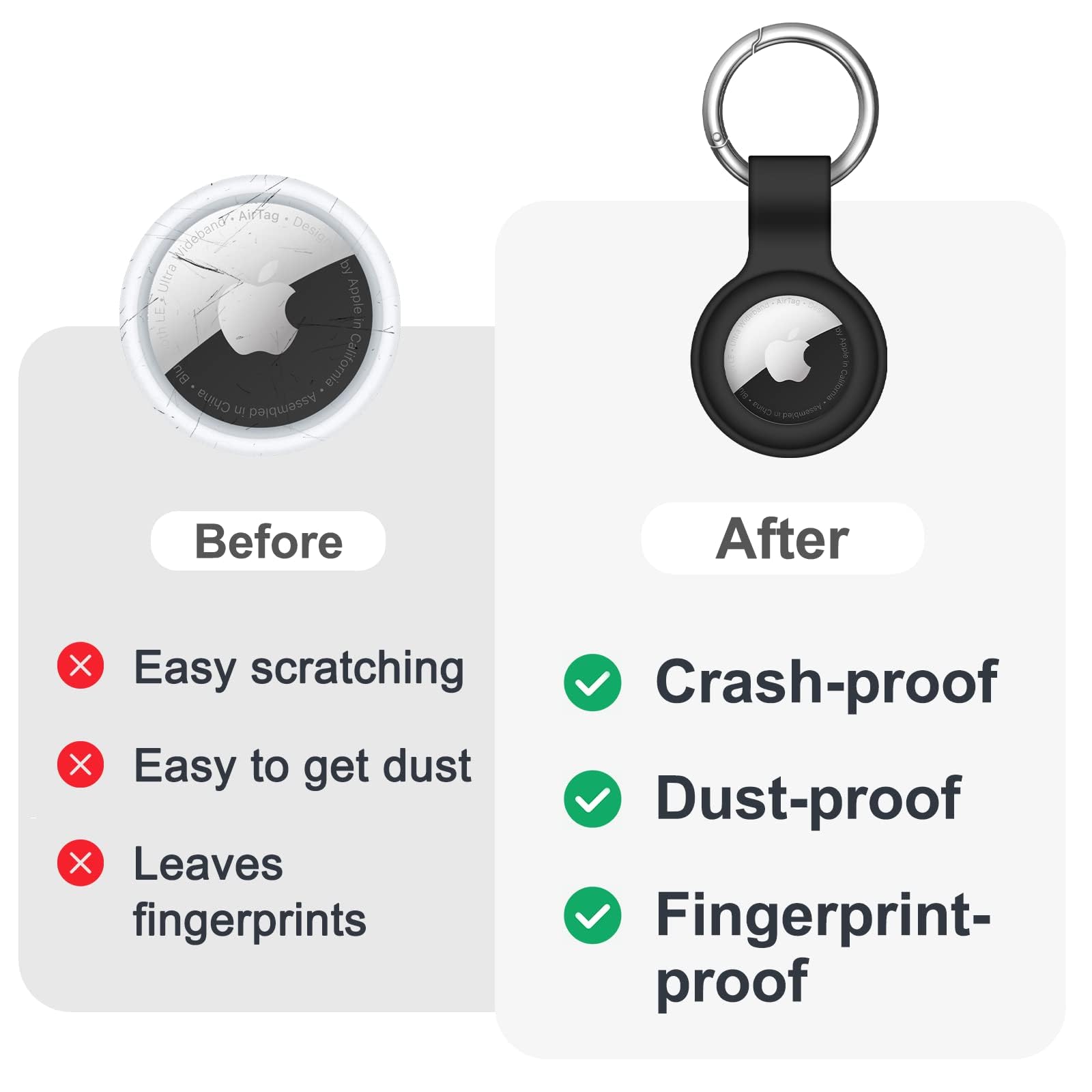 ?4 Pack? Linsaner Compatible With Airtag Case Keychain Air Tag Holder Silicone Airtags Key Ring Cases Tags Chain Apple Airtag Gp