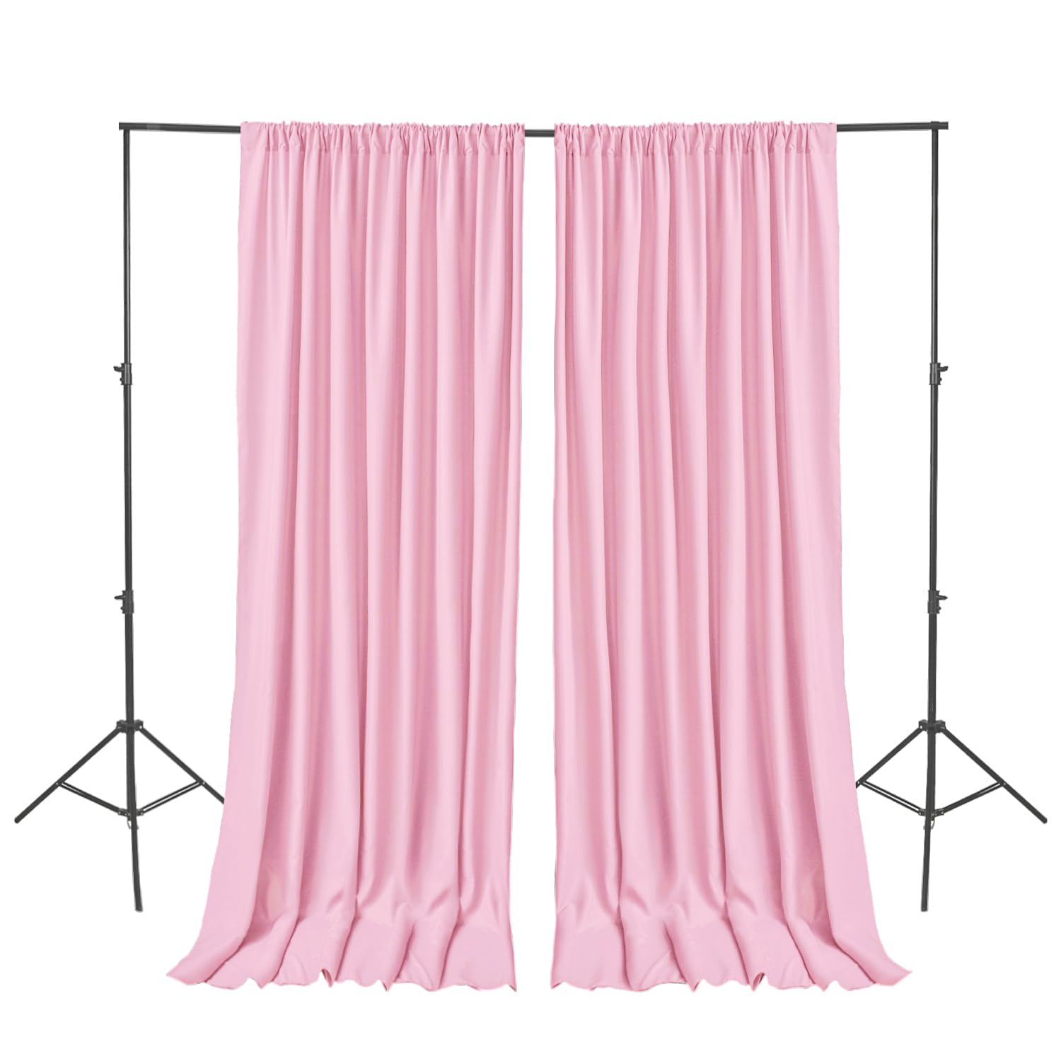 Hiasan Pink Backdrop Curtains For Parties, Polyester Photography Backdrop Drapes For Baby Shower, Wedding Decorations, 5Ftx8Ft,