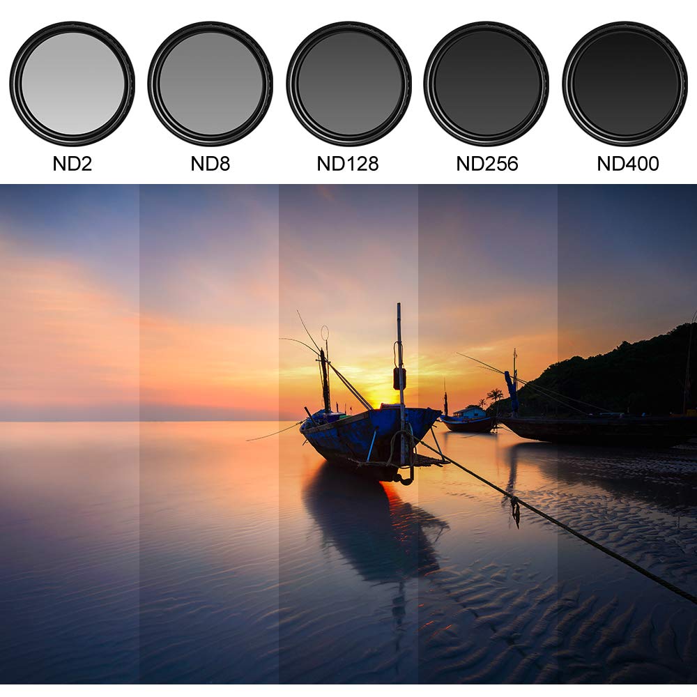 X-SweetDream 37mm Variable ND Neutral Density Lens Filter ND2-ND400 Optical Glass for DSLR Camera