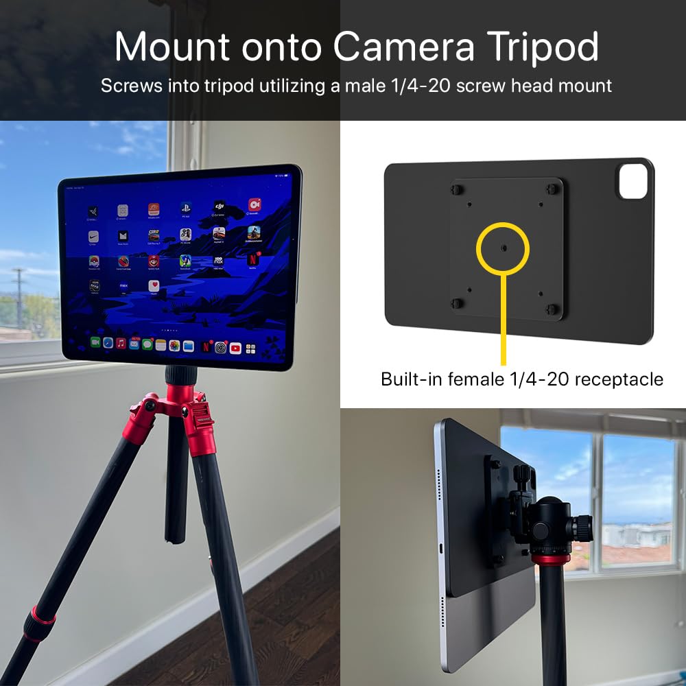 Charjenpro Magflott Vesa Mount 11' / 10.9' For Ipad Pro 11, Ipad Air, Ipad 10Th Gen, Built In Magnetic Holder For Iphone With Magsafe. Includes 6� Usb C Cable. No Tools Needed. Arm Mount Not Included.