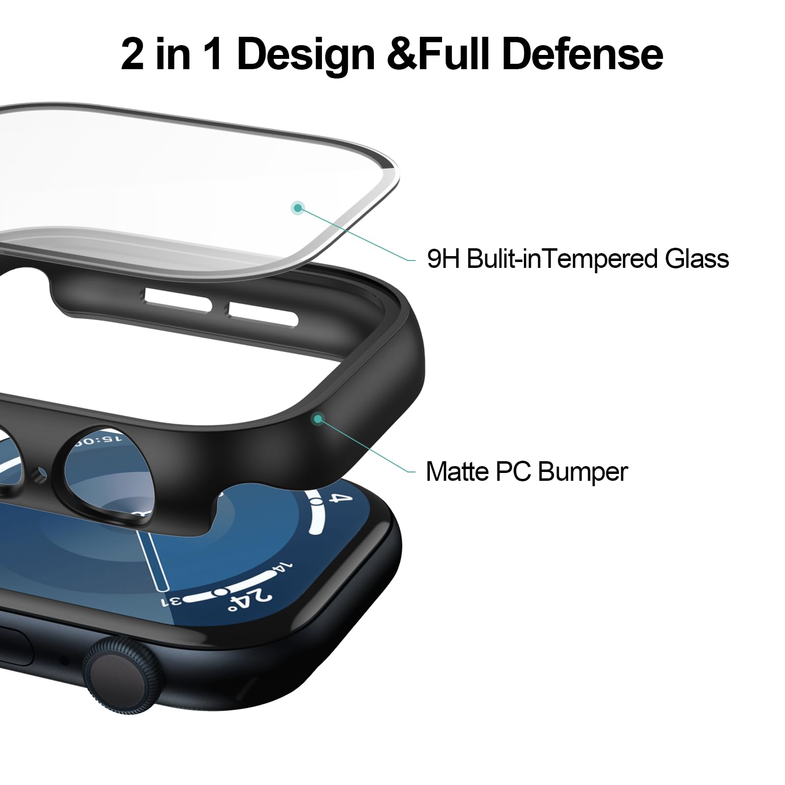 Commuter 6 Pack For Apple Watch Screen Protector Case Se 2Nd Generation Series Se 6 5 4 40Mm, Iwatch 40Mm Protective Face Cover,