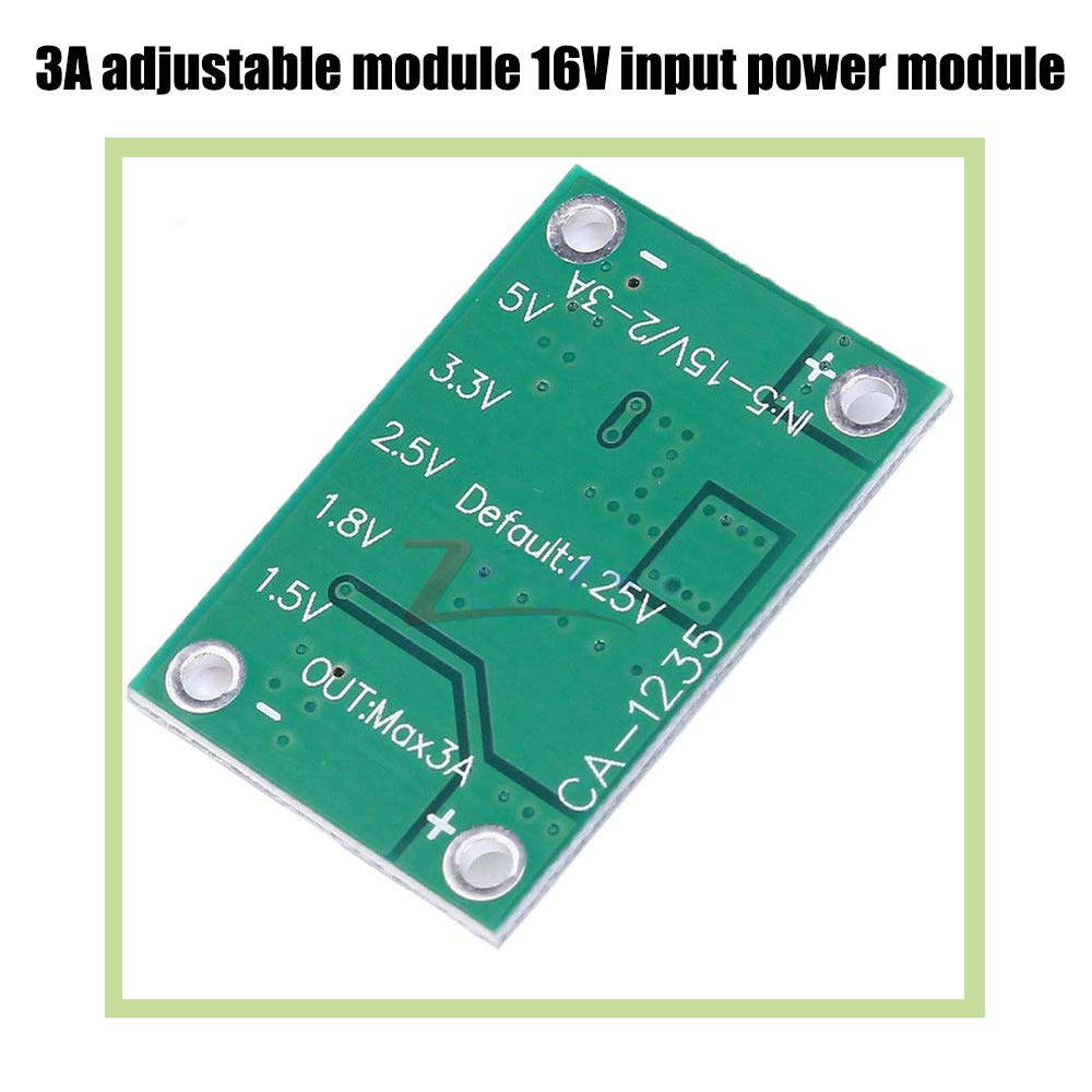 Koobook 5Pcs Dc Dc Step Down Power Module 5 16V To 1.25V/1.5V/1.8V/2.5V/3.3V/5V 3A Adjustable Buck Voltage Converter Board