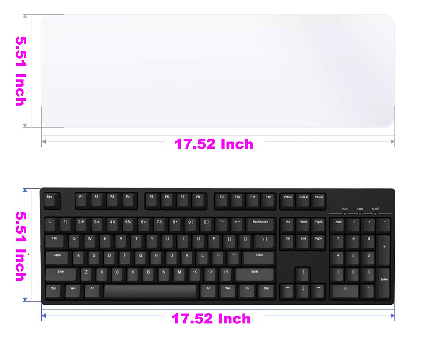2 Pack Universal Keyboard Cover Skin Design For Standard Size Pc Computer Desktop Keyboards (Size: 17.52'' X 5.51'') Clear Water