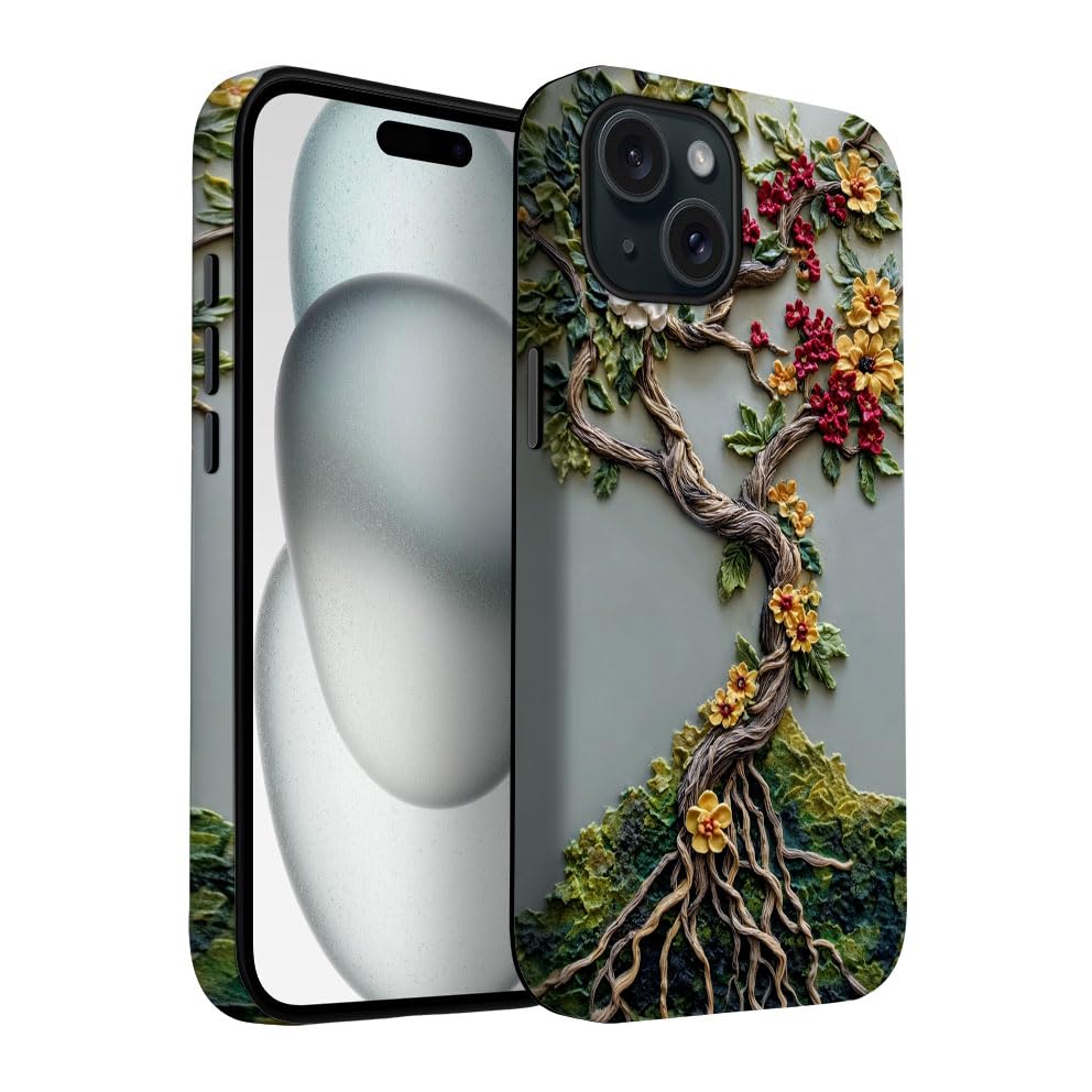 Yuzbira for iPhone 15 Case | Tree of Life | Slim Drop Protection Design