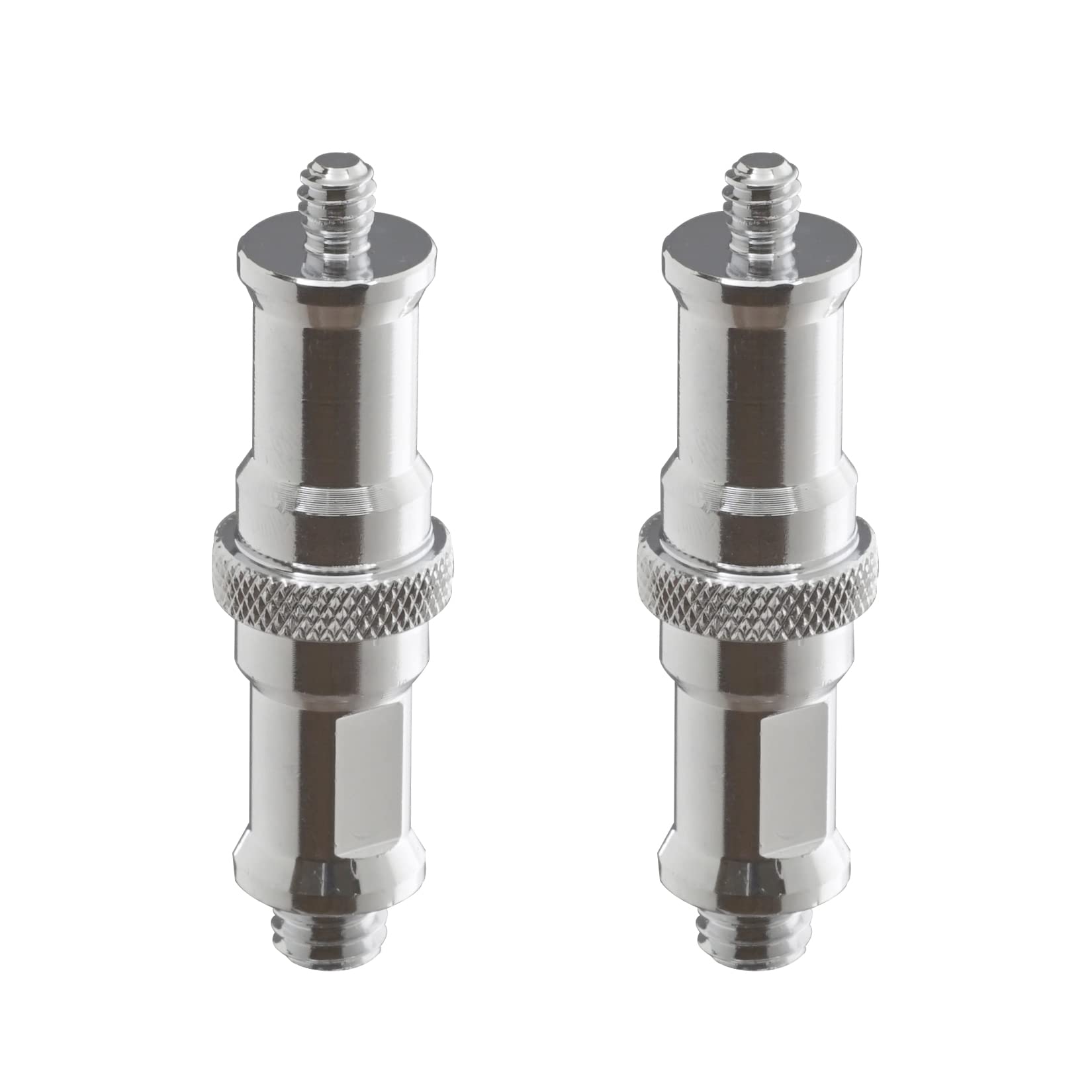 Alluneitter 2 Pieces Standard 1/4 To 3/8 Inch Metal Male Convertor Threaded Screw Adapter Spigot Stud For Studio Light Stand, Ho