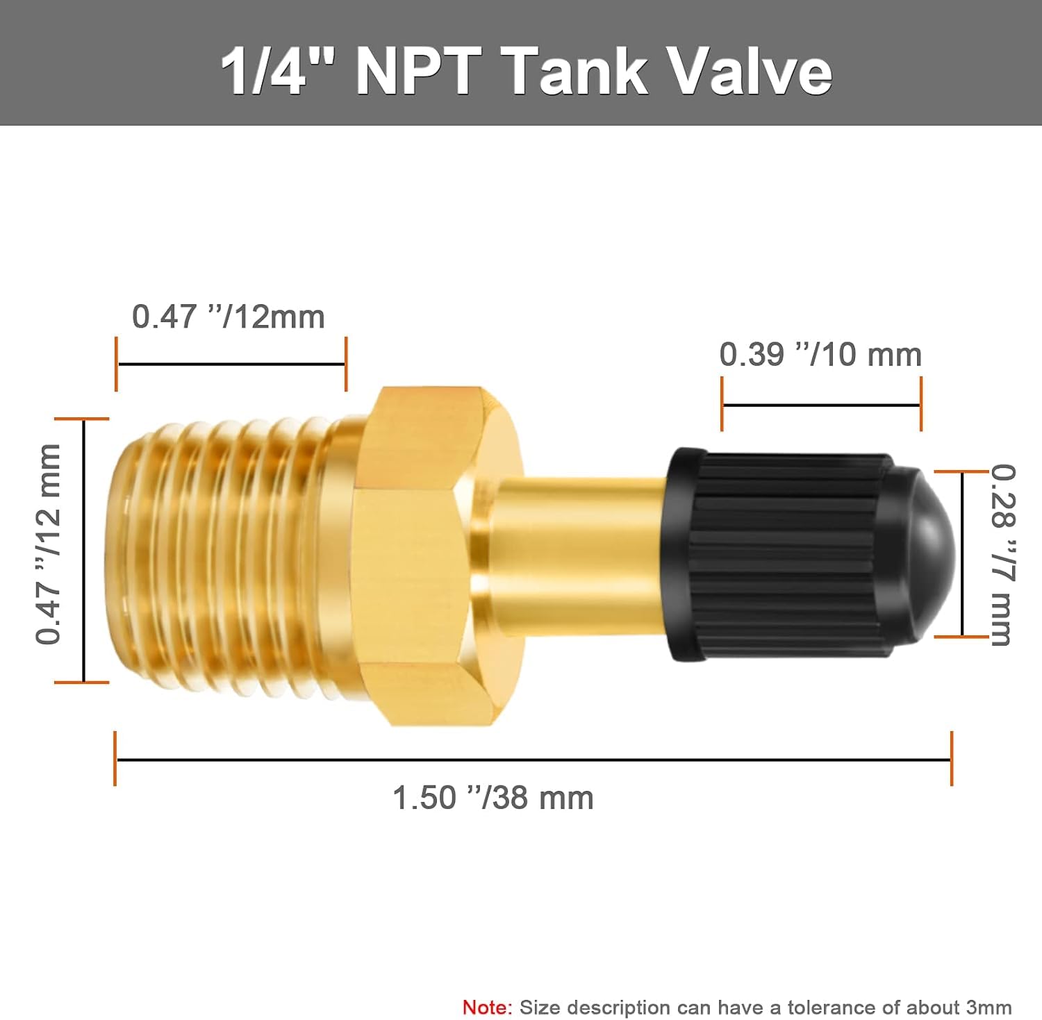 Godeson 1/4'' Npt Tank Valve, Anti Corrosion Brass Schrader Valve With 1/4'' Male Npt,Using With Air Compressor Tanks With Seali