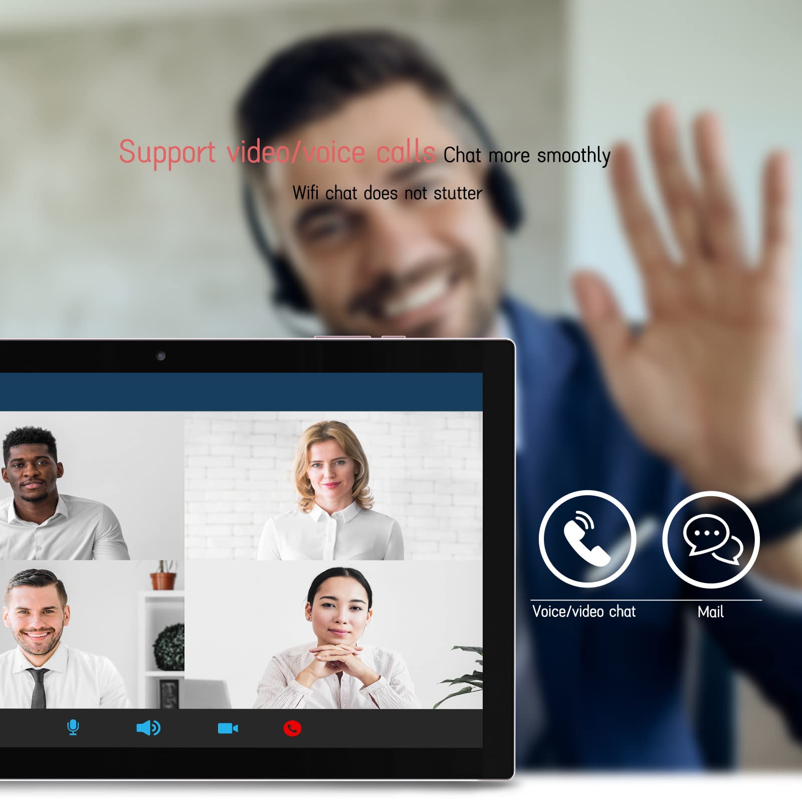 Tablets 10 Inch Tablet Android 12, 4Gb Ram 64Gb Rom & 512Gb Expand, 2+8Mp Dual Camera, Wifi, Bluetooth, 1280X800 Ips Touch Scree