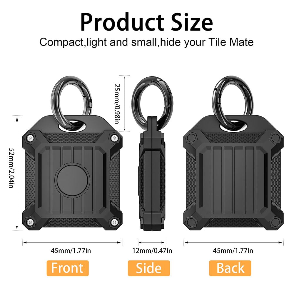 Tile Mate 2022 Tracker Case, Anti Scratch Waterproof Cover With Keychain, Finder And Item Locator Cover For Carabiner, Keys, Bag