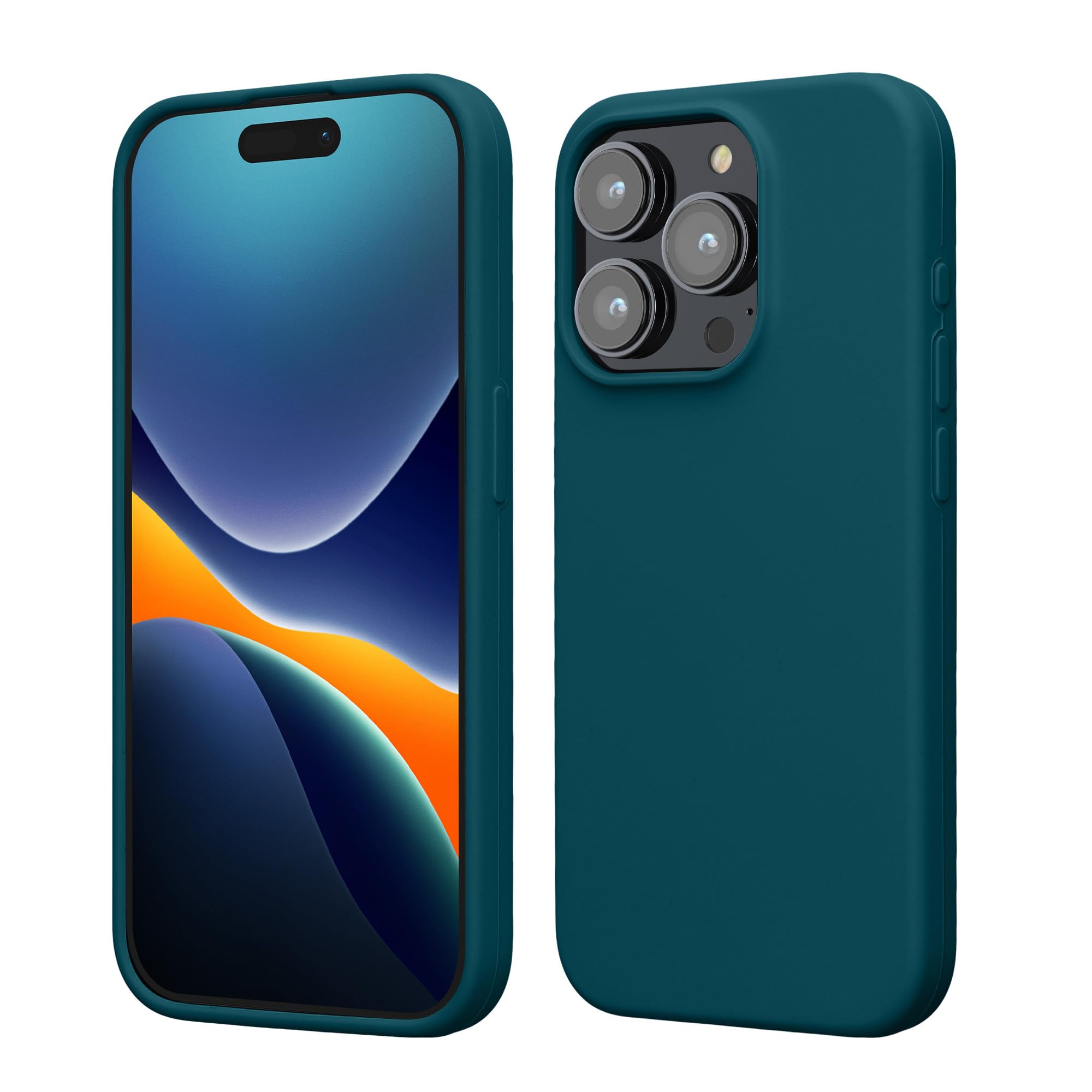 kwmobile Case Compatible with iPhone 15 Pro Case - Slim Soft TPU Silicone Cover - Teal Matte