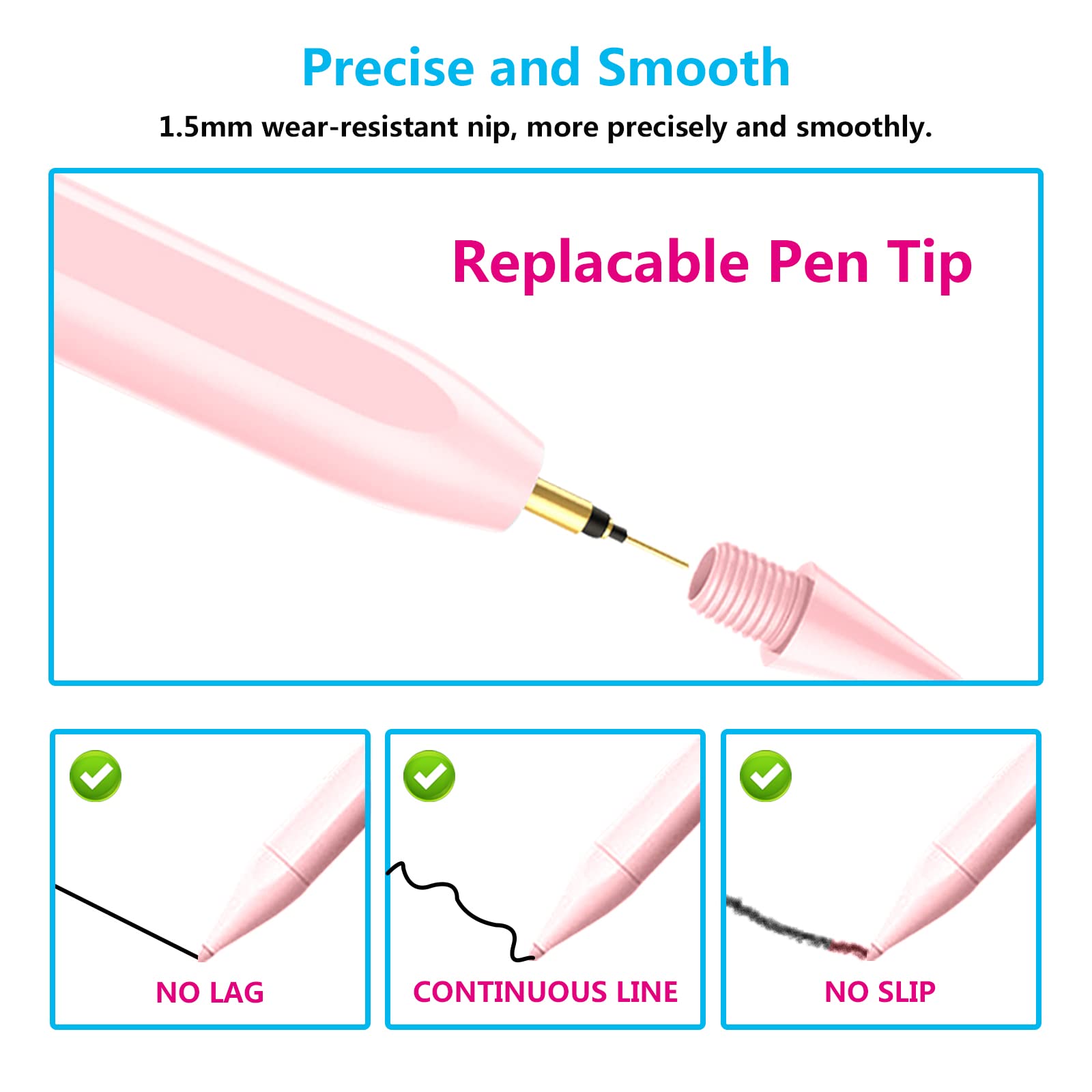 Ipad Pencil 8Th&9Th&10Th Generation, Active Stylus Pen For Apple Ipad (2018 2023) With Palm Rejection For Ipad Air 5Th Gen, Ipad