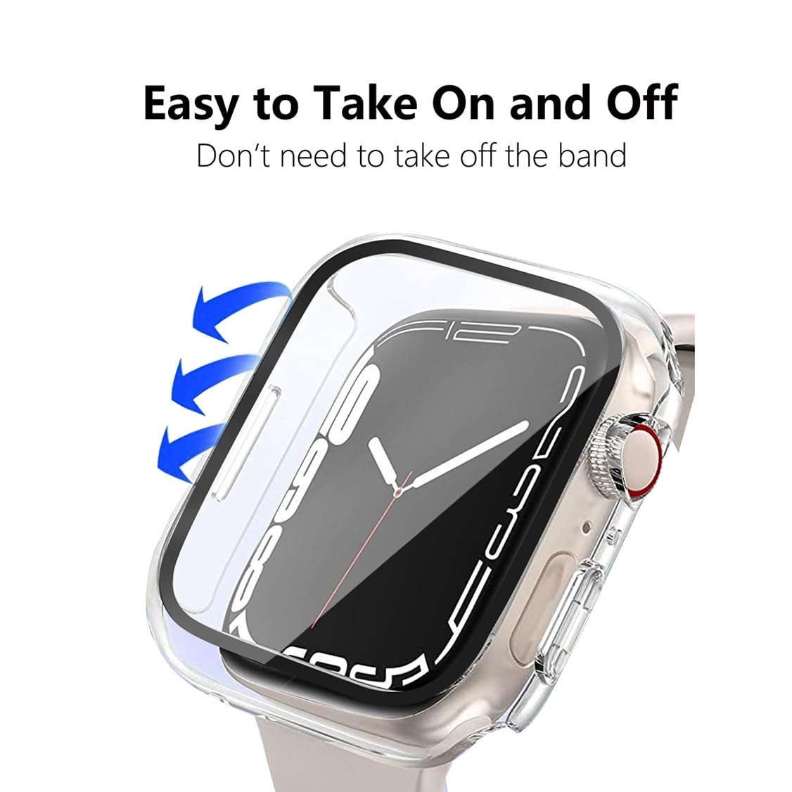 Hankn Case 44Mm For Apple Watch Series 6 5 4 Se 44Mm Case Tempered Glass Screen Protector Transparent Bumper Iwatch Cover (44Mm,