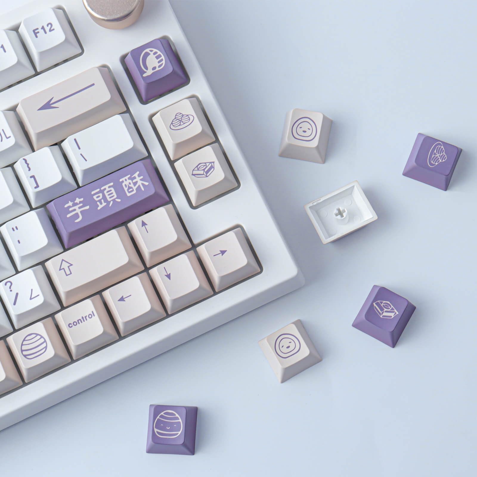 Tsungup Pbt Keycaps, 142 Keys Cherry Profile Keycaps Dye Sublimation Taro Crisp Customized Keycaps For Ansi Layout Cherry Mx Swi