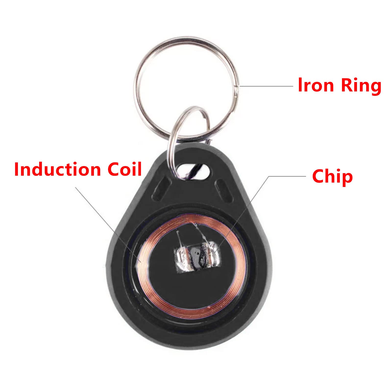 Cdiytool 50 Pcs Id 125Khz Writable Rewritable T5577 Fob Tag For Rfid Writer(Black)