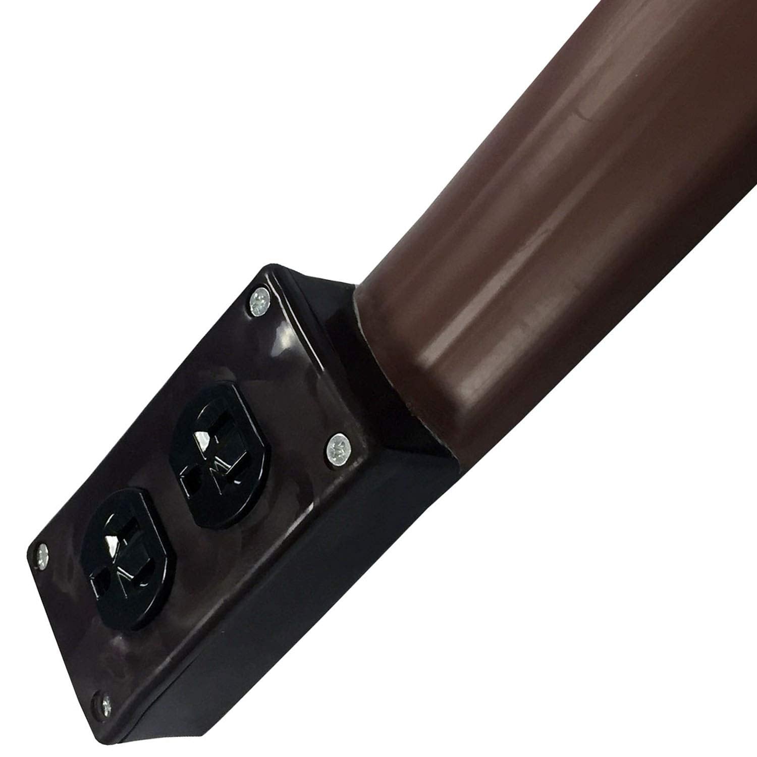 Electriduct Lay Flat Electrical Power Extension Cord Duplex Receptacle Cable Protector   5 Feet   Brown