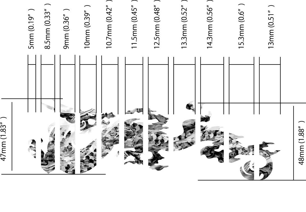 Jockomo Dragon Fret Abalone Blue Guitar Inlay Sticker