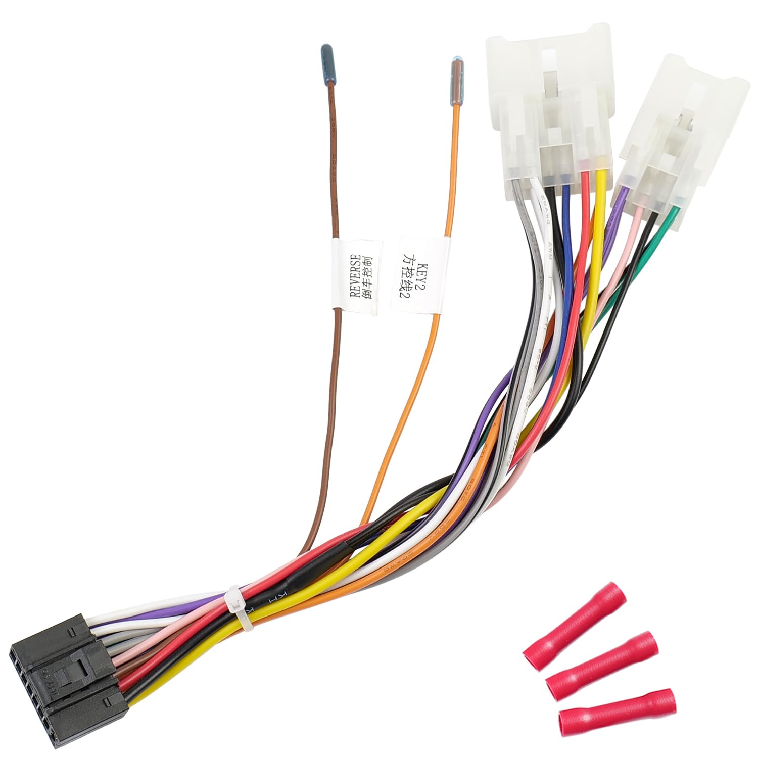 Jayubien 16Pin ISO Android Radio Stereo Wiring Harness with Butt Connector Reverse SWC Cable Replacement for Select Toyota and S