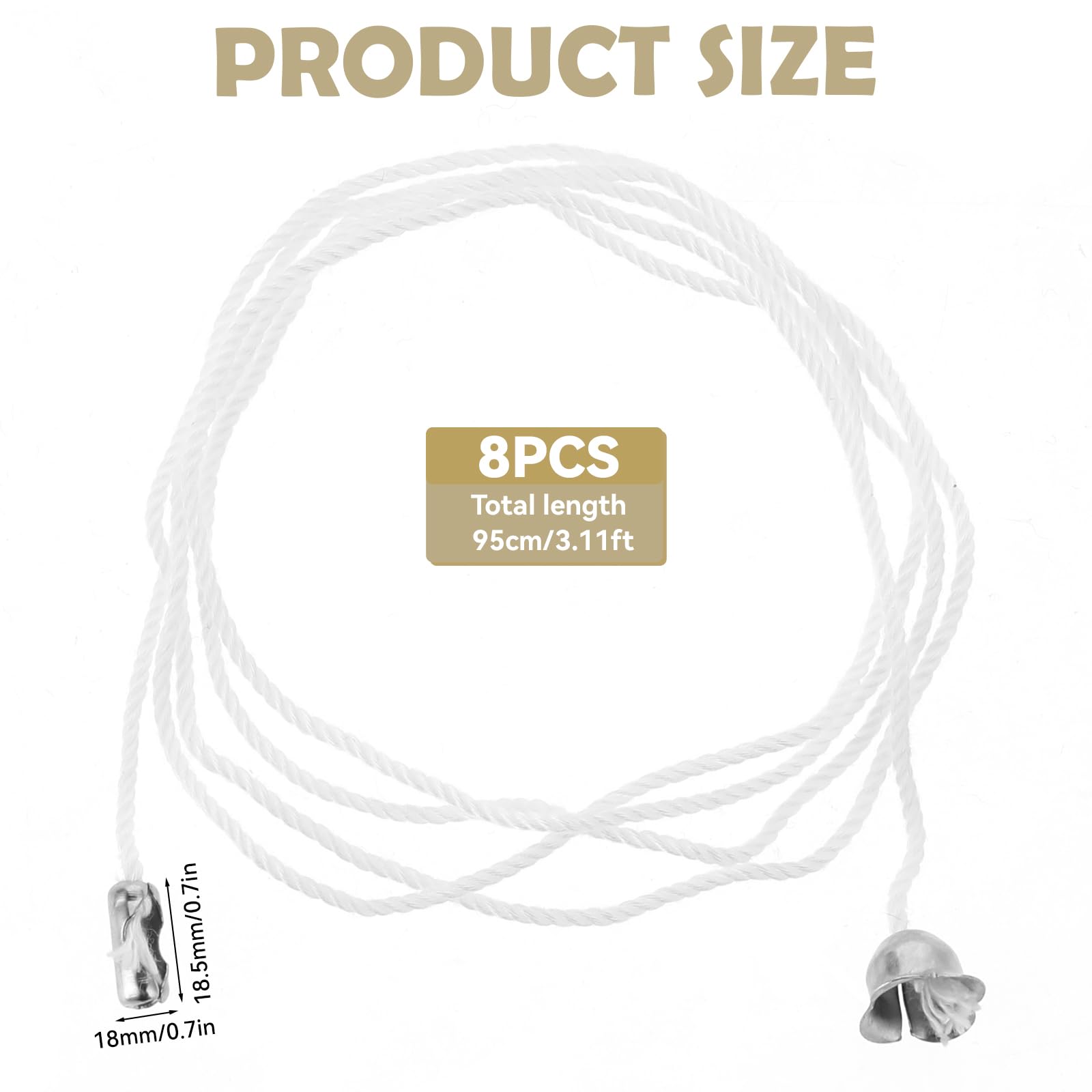 Sliverdew 8 Pack Pull Cord For Ceiling Switch Ceiling Fan Pull Chain Extender Light Pull Cord String With Connector Pull Chain E