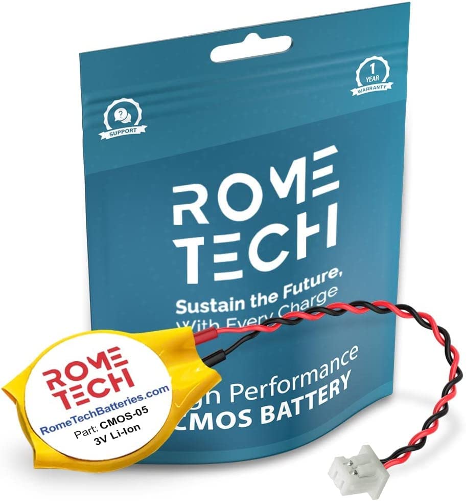 Rome Tech Cmos Battery For Lenovo Thinkpad Yoga 12   Laptop Backup Bios Rtc 3V Cr1632 Battery With 2 Wire Cable (1 Pack)