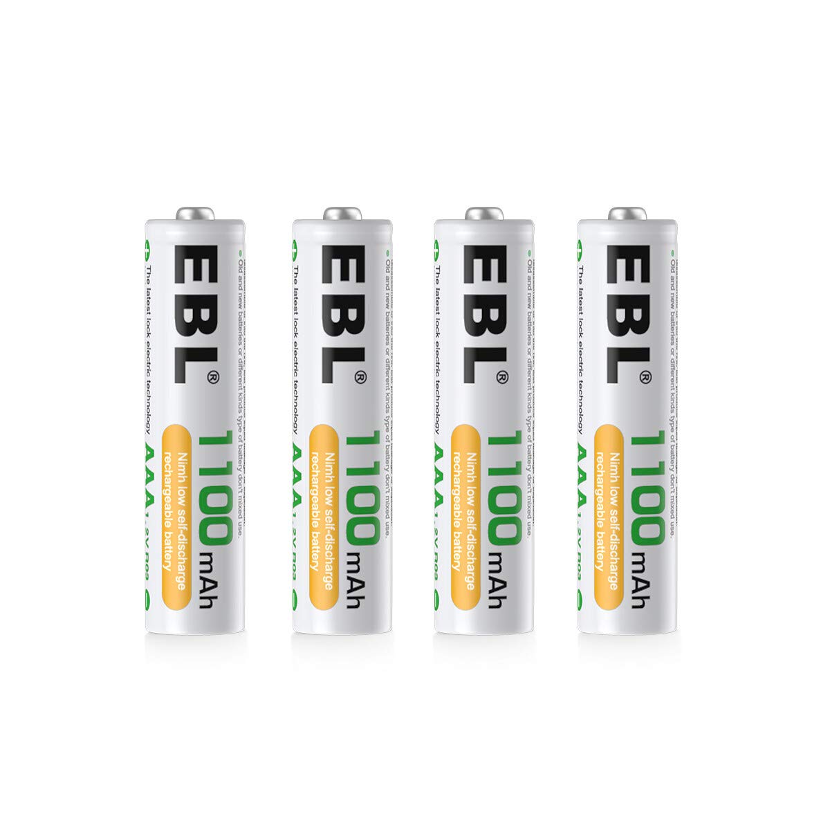 Ebl 1100Mah Super Capacity Aaa Rechargeable Batteries, 4 Pack
