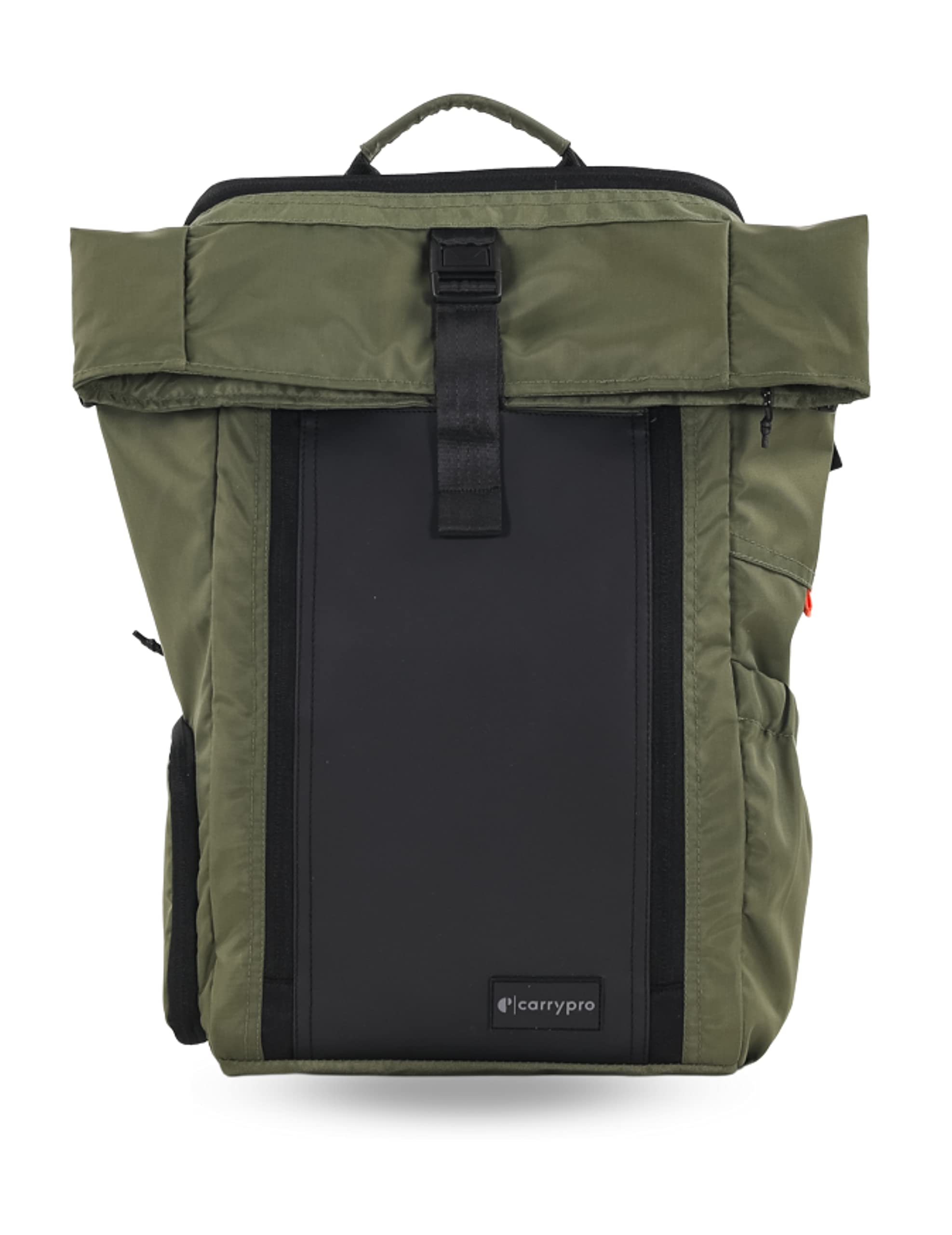 Carrypro Hobo25 V3.0 RollTop Zipper Laptop And Camera Travel Backpack (2530L), Removable Camera Box, WaterResistant + Raincov