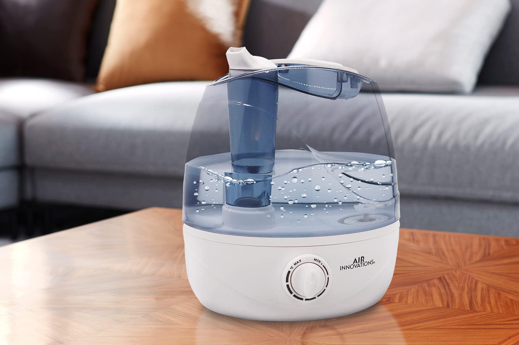 Air Innovations Ultrasonic Bedroom Humidifier Large 2.5L Tank Runs For 23Hs With One Tank Ultra Quiet Auto Power Off When Waterl