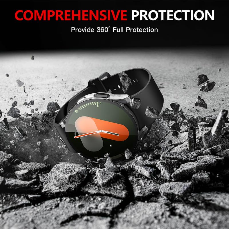 Misxi 2 Pack Hard Pc Screen Protector Case For Samsung Galaxy Watch 7 40Mm, Anti Slip Ultra Thin Scratch Resistant Cover With Te