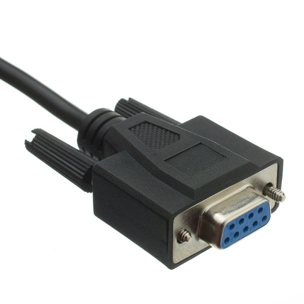 Cablewholesale 6 Feet Db9 Female Serial Cable, Db9 Female To Female, Ul Rated, 9 Conductor, 1:1, Black, 9 Pin Serial Cable Femal