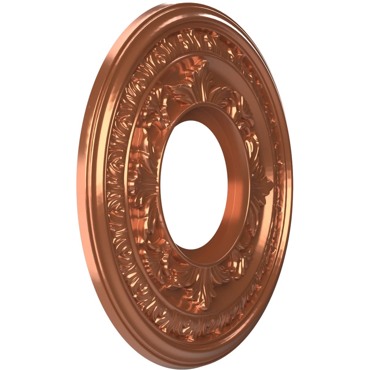Ekena Millwork Cmp10Babco Baltimore Thermoformed Pvc Ceiling Medallion (Fits Canopies Up To 4 1/4), 10Od X 3 1/2Id X 3/4P, Brigh