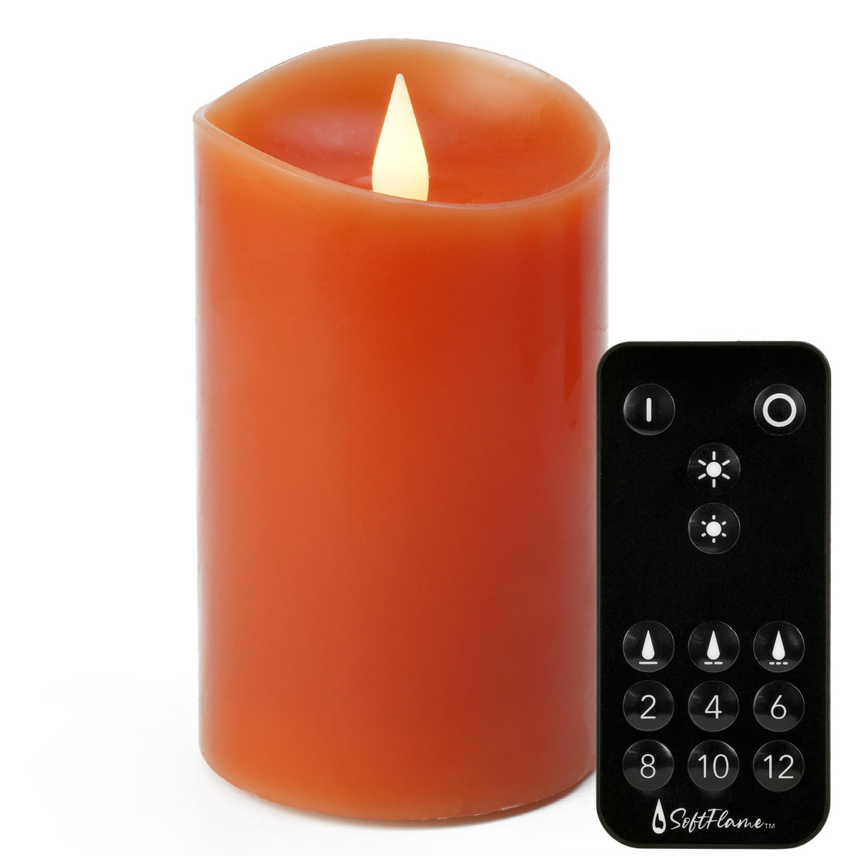 Softflame Christmas Decor Flameless Led Candles With Remote Control, 3''X 5''Battery Operated Pillar Real Wax With Timer For Chr